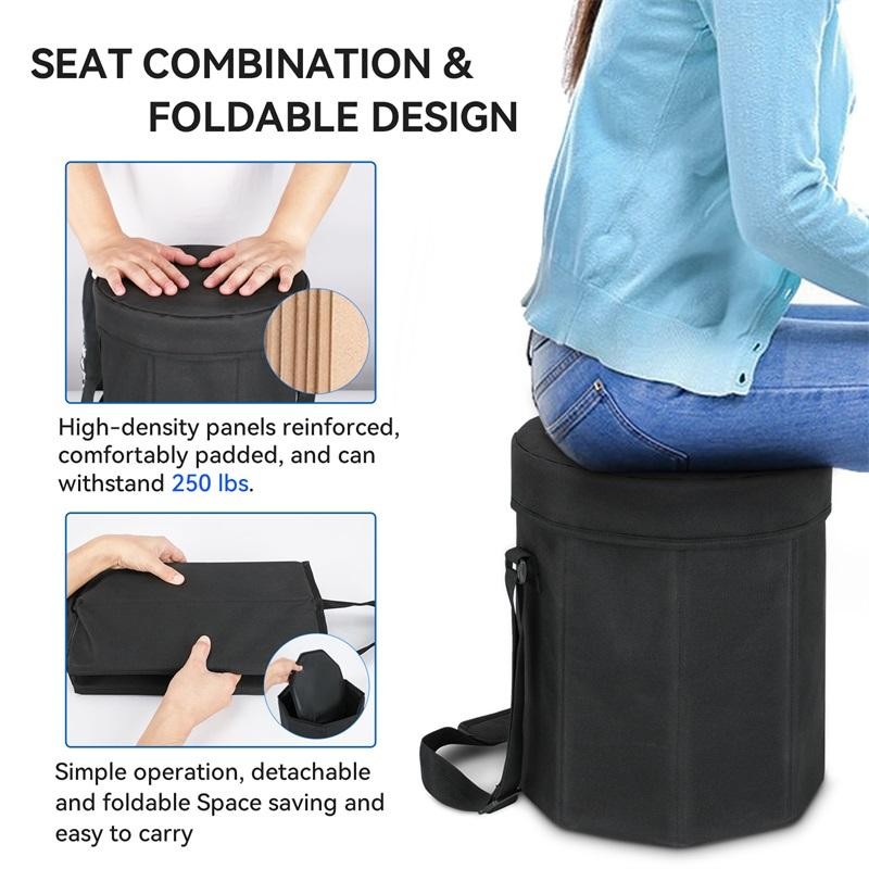 2 In 1 Outdoor Picnic Folding Seat Chair Insulated Cooler Bag 