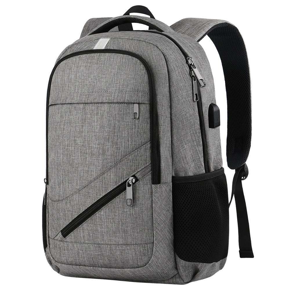 Custom Logo Grey Stylish Waterproof Students School Backpack Boys Shockproof Laptop Bag Large School Backpack