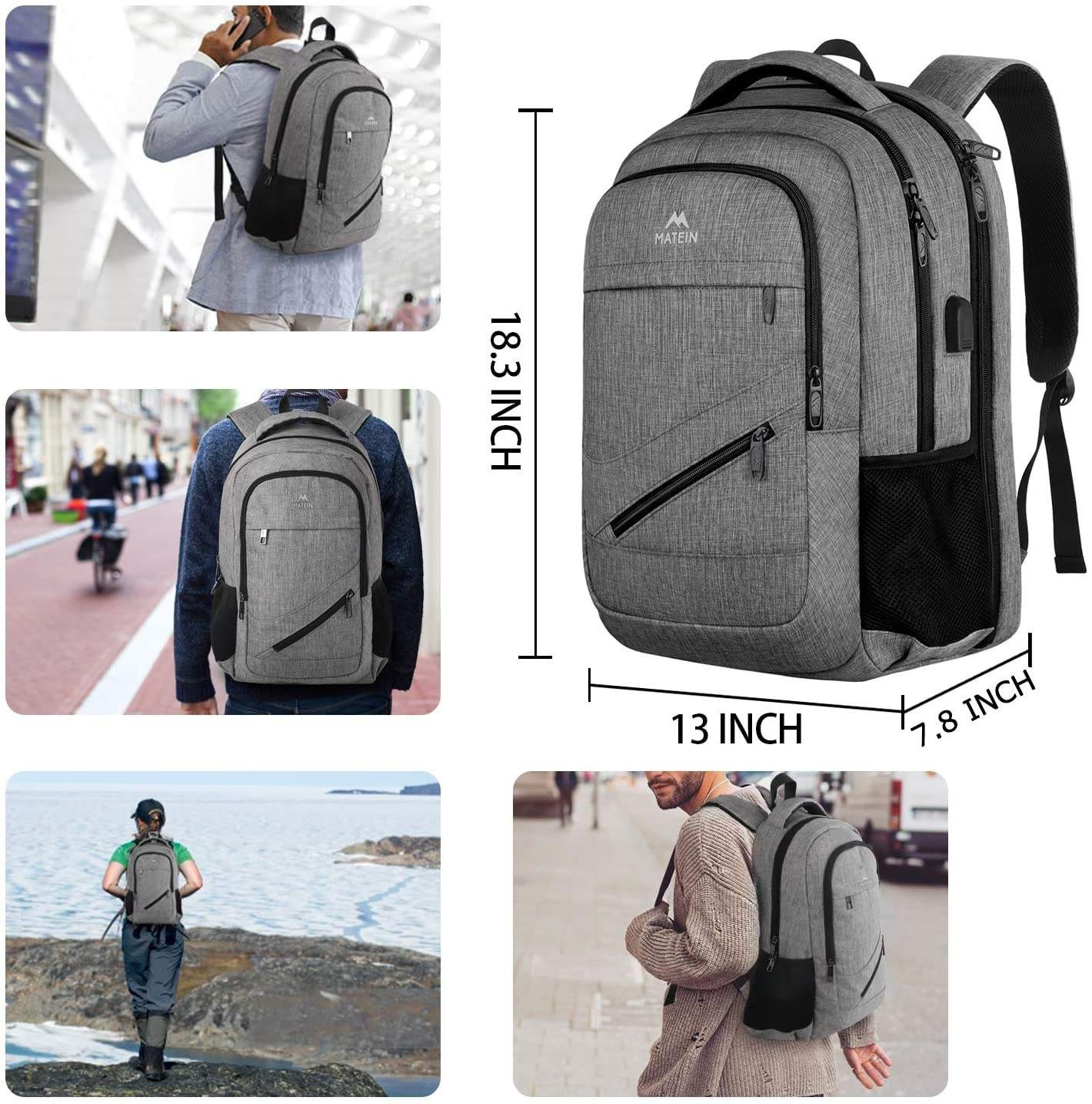 Custom Logo Grey Stylish Waterproof Students School Backpack Boys Shockproof Laptop Bag Large School Backpack