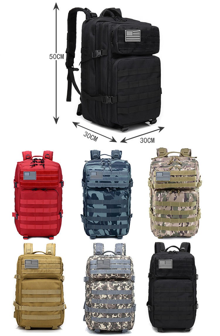 Hot Sale Outdoor Military Tactical Backpack Multiple Color Selection Custom Logo Durable Oxford Military Backpack 