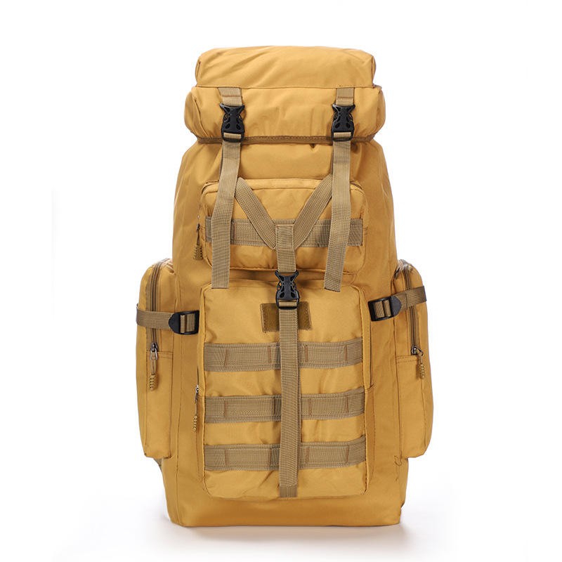 Large Capacity Oxford Cloth Steel Frame 75 L Outdoor Hiking Backpack Mens Sports Camo Tactical Travel Backpack 