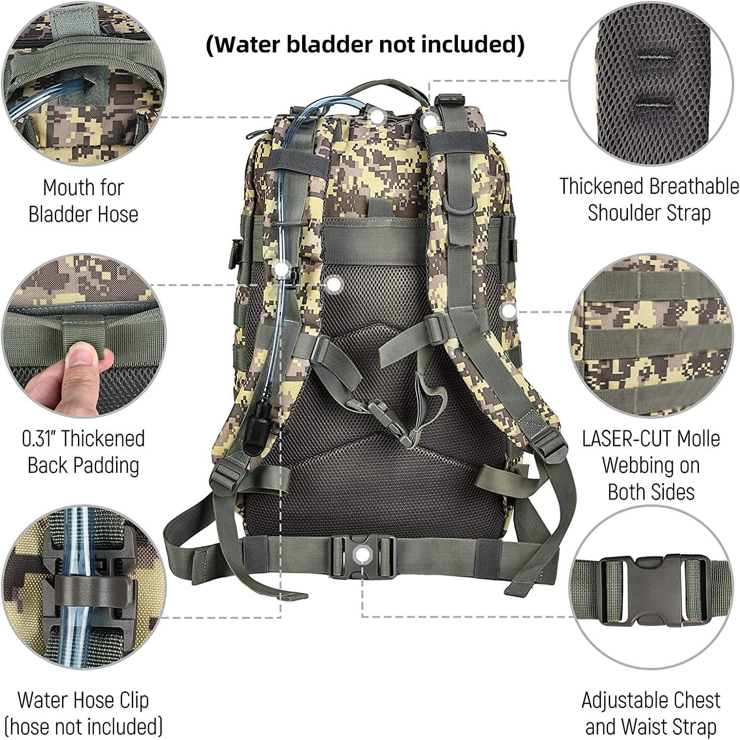 Water Resistant Outdoor Sports Gym Mochila Military Trekking Travel Backpacks Molle Military Tactical Backpack 