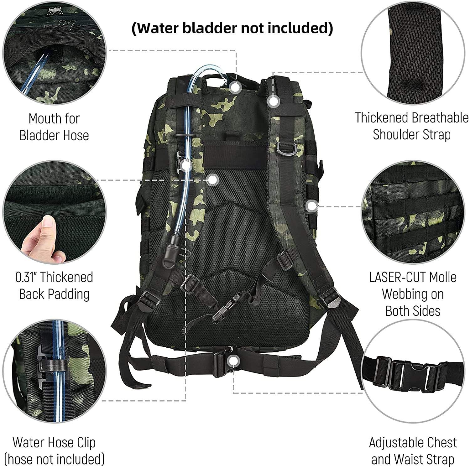 Tactical Molle Assault Pack Backpack For Men Military Army Camping Rucksack Tactical Backpack 