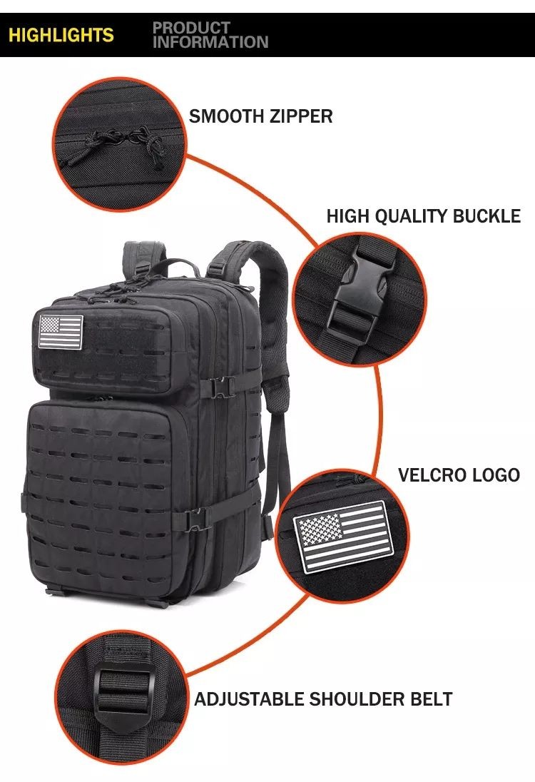 Hot Water Resistant Custom Logo Oem Nylon Military Tactical Backpack Military Backpack For Man 