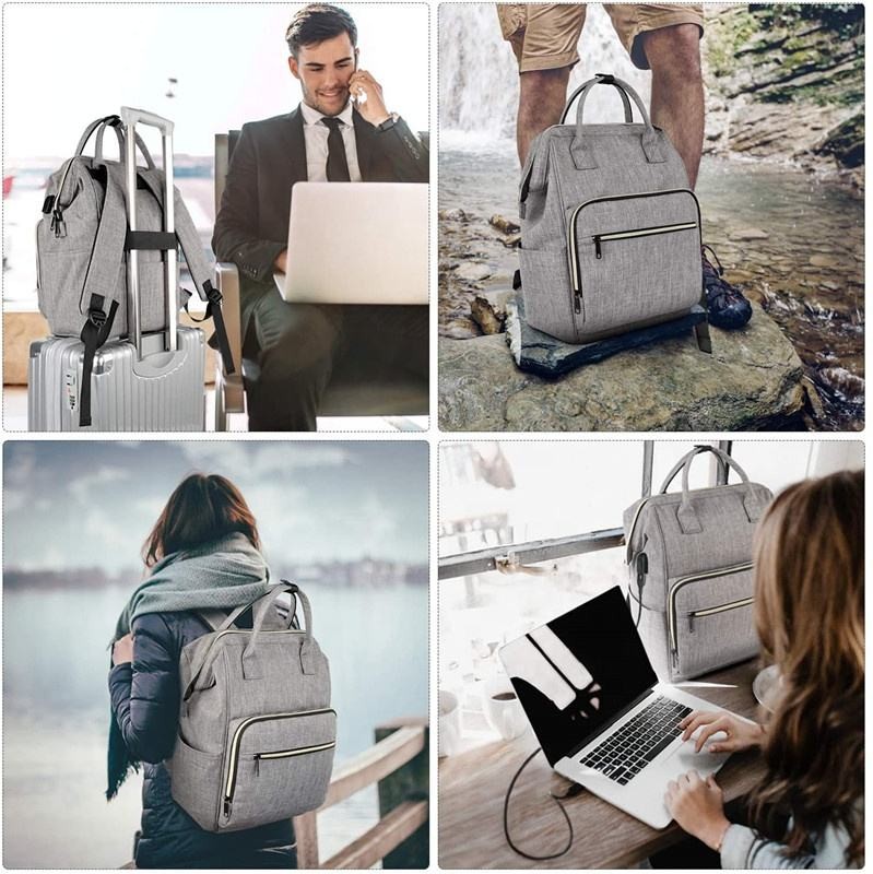 Travel Backpack Purse for 15.6 Inch Laptop with Pocket USB Charging Port, College School Backpack Bookbag