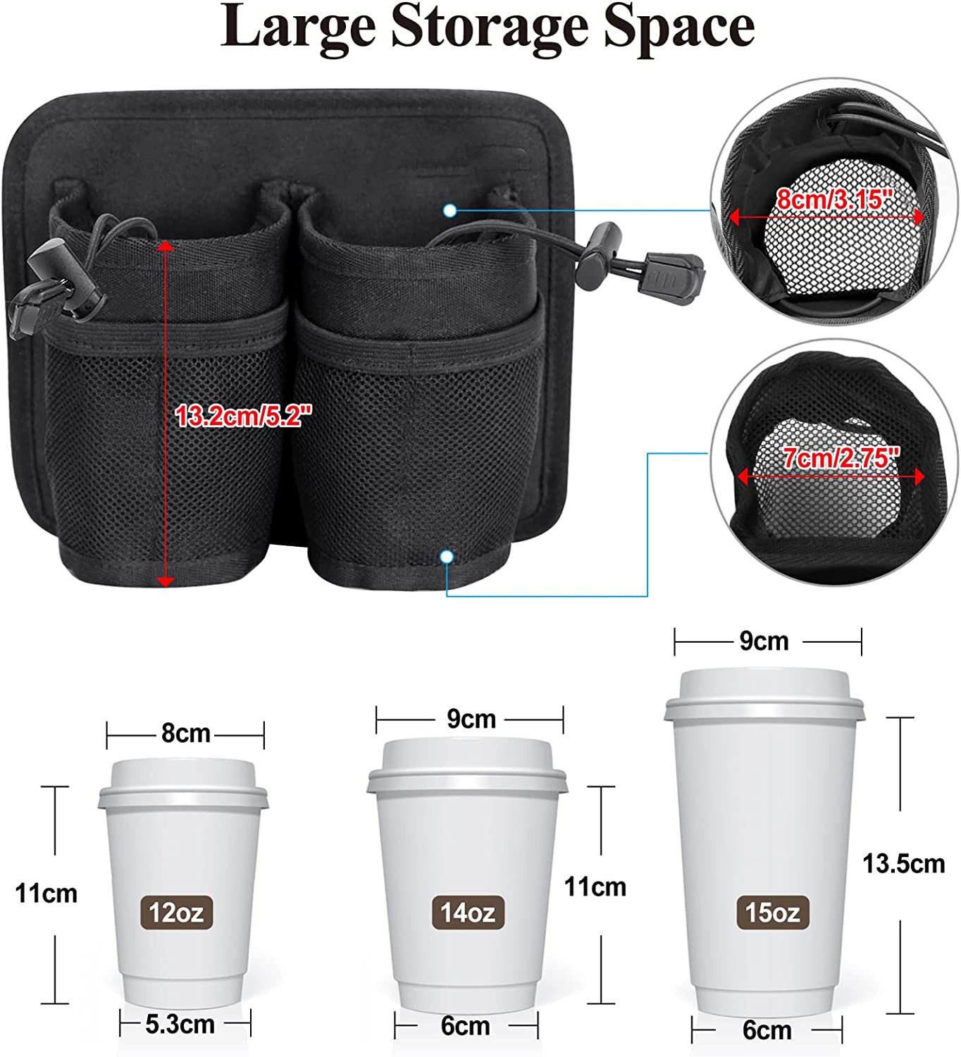 Waterproof Hands Free Luggage Travel Drink Bag Cup Holder Beverages Caddy Coffee Storage Bag